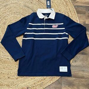 Vineyard Vines Kids' Stripe Long Sleeve
Organic Cotton Rugby Polo size L (16)